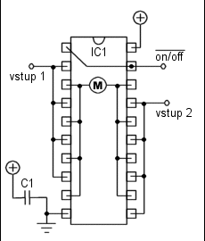 Ovlda motoreka s obvodom 74AC240/74HC240